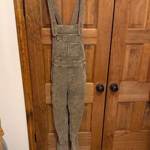 Vintage Free People Olive Green/ Grey Corduroy Overalls
